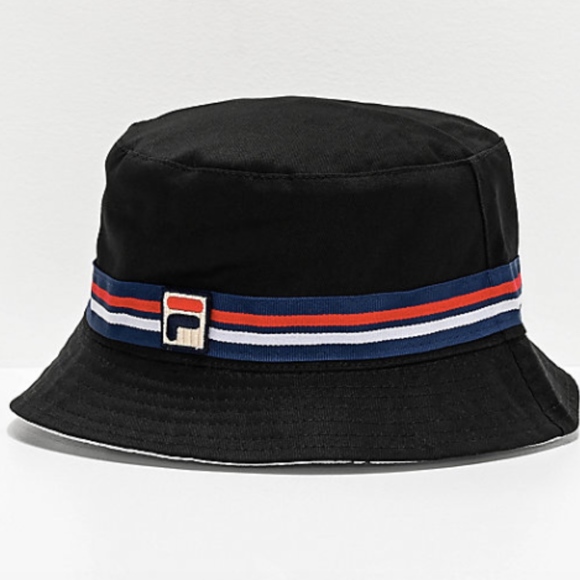 black fila bucket hat